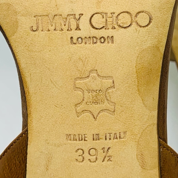 Jimmy Choo Brown Embellished Slingback Sandals - Picture 16 of 16